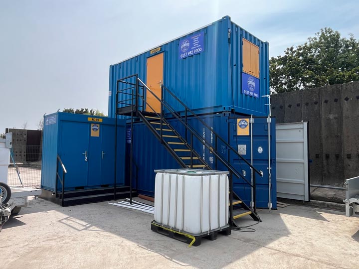 Container hire on site delivery from Alan Coward and Son Ltd in the South West