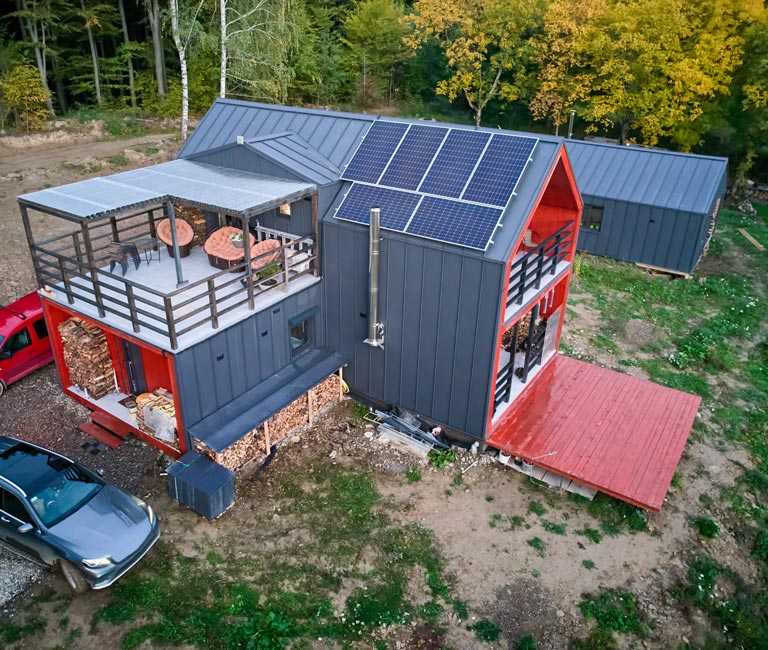 Shipping Containers into Homes from above
