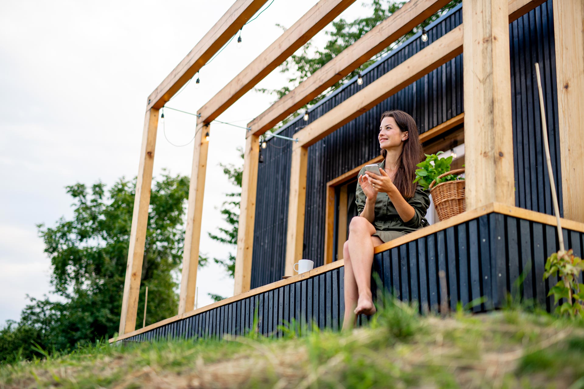 Shipping Containers into Homes sitting outside